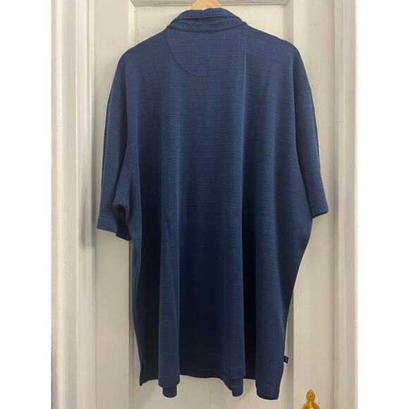 Tommy Bahama Cotton Silk Blend Navy Short Sleeve Polo Shirt XXL - Picture 2 of 5